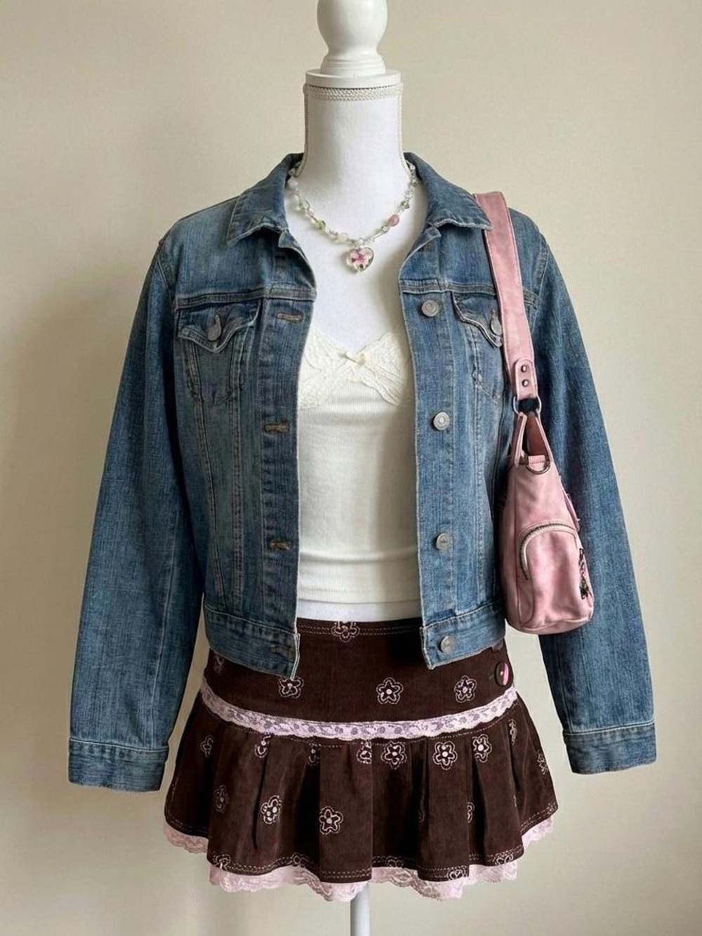 vintage y2k gap mcbling denim jean jacket medium